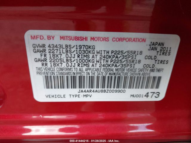 2011 MITSUBISHI OUTLANDER SPORT JA4AR4AU8BZ009900 Photo 8