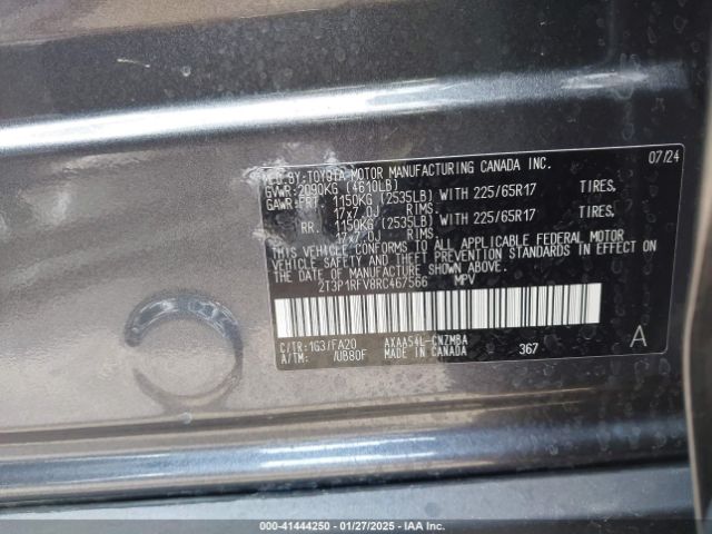 2T3P1RFV8RC467566 Toyota Rav4 Xle/xle Premium