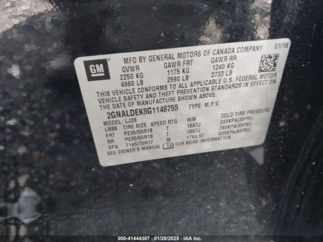 2GNALDEK8G1148755 Chevrolet Equinox Ltz
