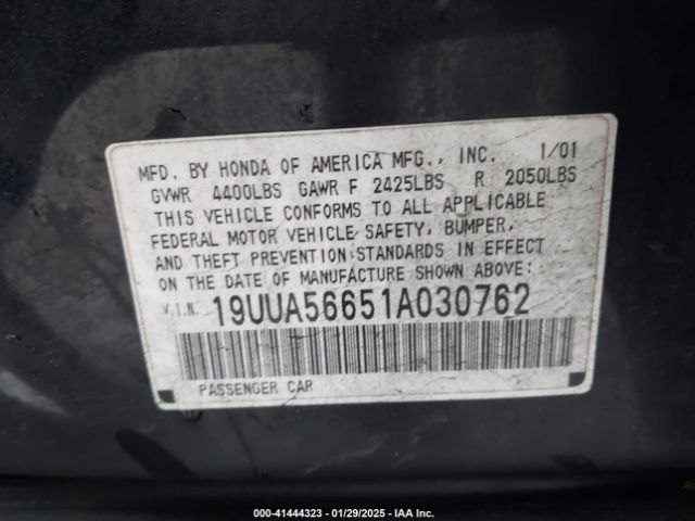 2001 ACURA TL 19UUA56651A030762 Photo 8