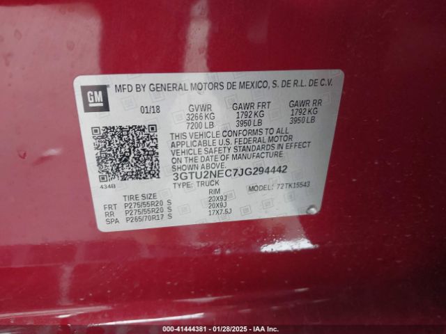 3GTU2NEC7JG294442 GMC Sierra 1500 Slt