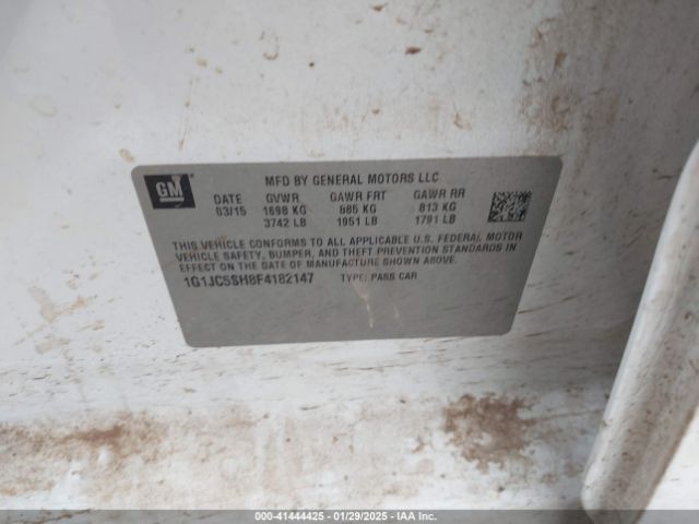 1G1JC5SH8F4182147 Chevrolet Sonic Lt Auto