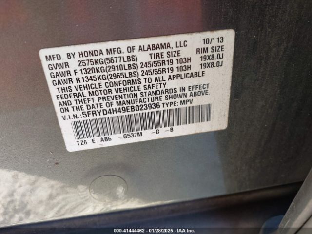5FRYD4H49EB023936 Acura Mdx Technology Package