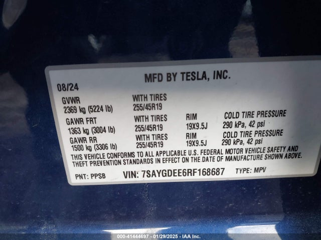 2024 TESLA MODEL Y 7SAYGDEE6RF168687 Photo 8