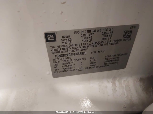 1GNSK2EC5FR688820 Chevrolet Tahoe Commercial Fleet