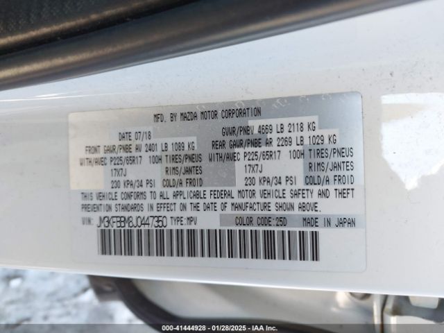 JM3KFBBM8J0447350 Mazda CX-5 SPORT