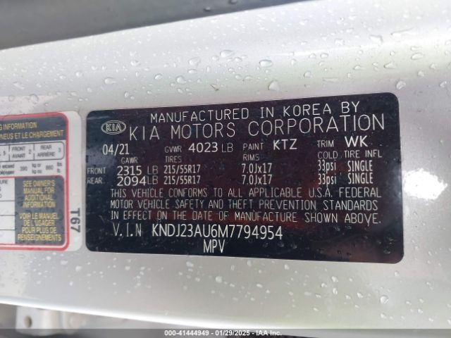 KNDJ23AU6M7794954 KIA SOUL S