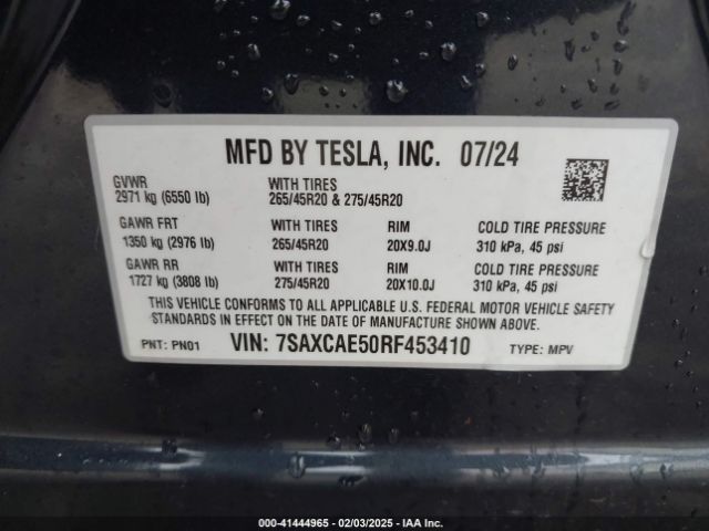2024 TESLA MODEL X 7SAXCAE50RF453410 Photo 8