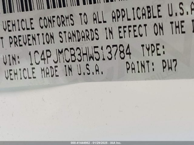 1C4PJMCB3HW513784 Jeep 2017