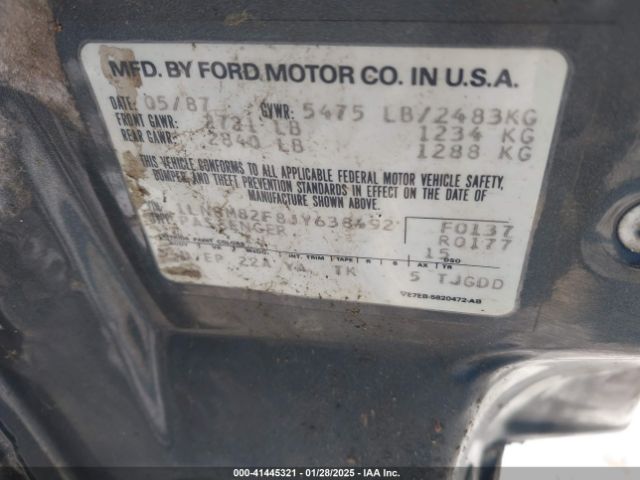 1988 LINCOLN TOWN CAR 1LNBM82F8JY638492 Photo 8