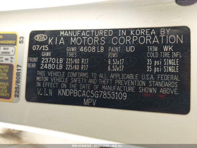KNDPBCAC5G7853109 KIA Sportage Lx