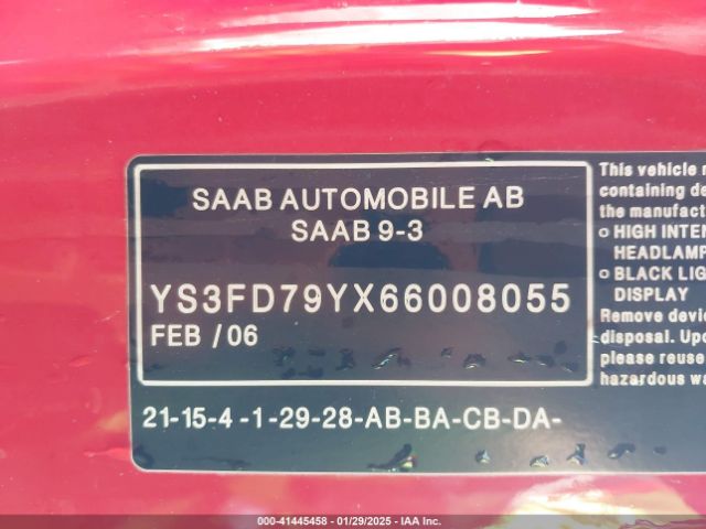 2006 SAAB 9-3 YS3FD79YX66008055 Photo 8