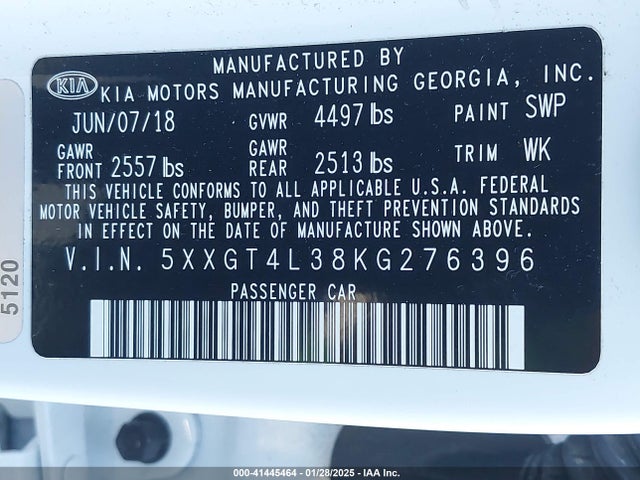 KIA Optima Lx 2019 5XXGT4L38KG276396 Image 9