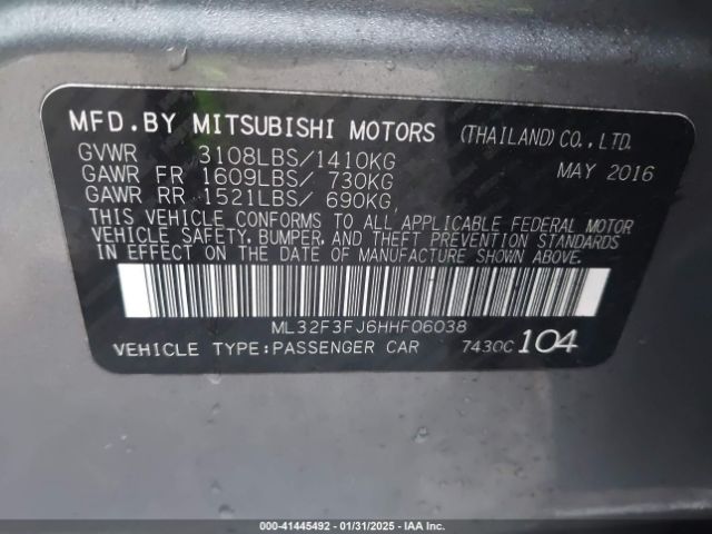 ML32F3FJ6HHF06038 Mitsubishi Mirage G4 Es