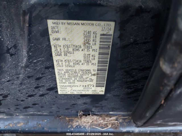 1N6AD0EV0FN734174 Nissan Frontier Pro-4x