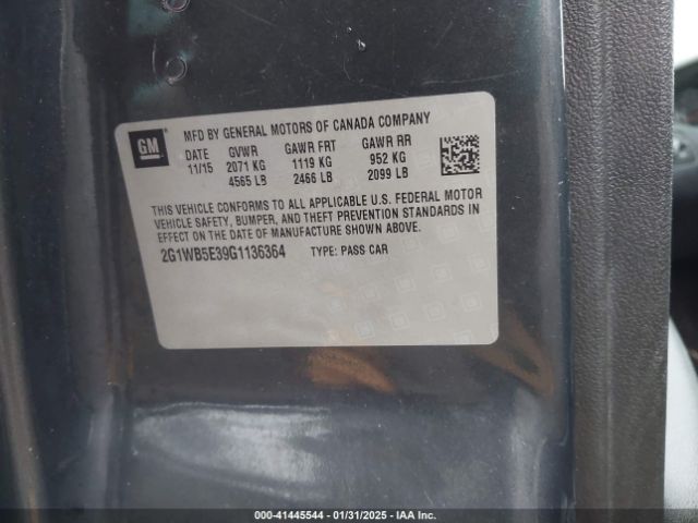 2G1WB5E39G1136364 Chevrolet Impala Limited Lt