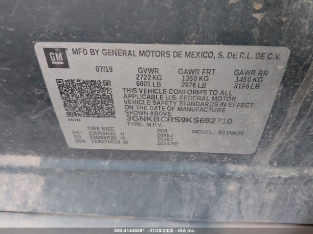 3GNKBCRS9KS692710 Chevrolet Blazer