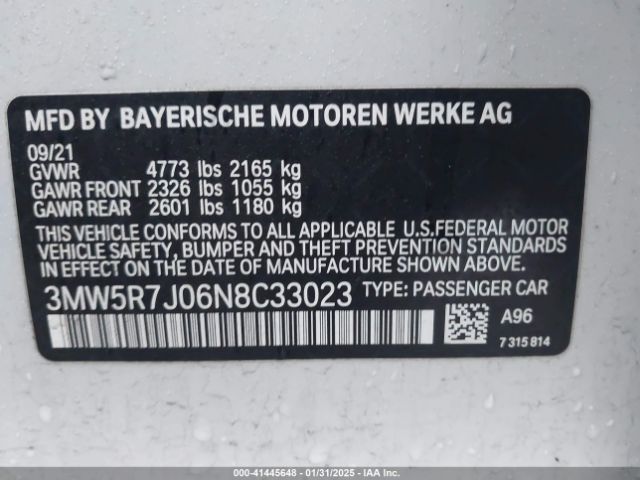 3MW5R7J06N8C33023 BMW 330i Xdrive