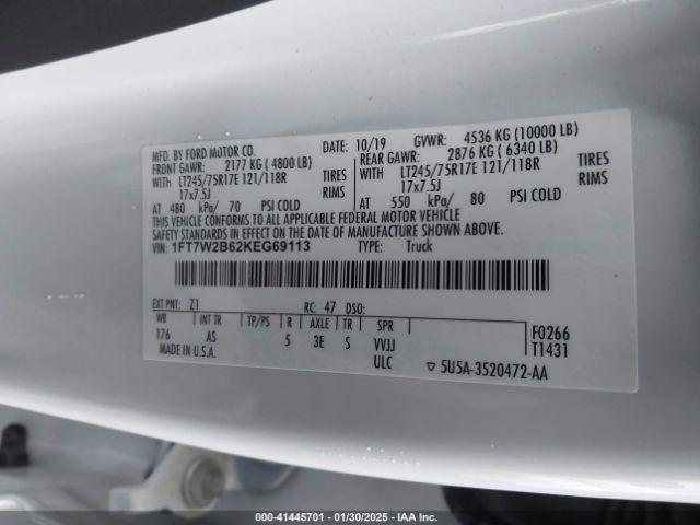 1FT7W2B62KEG69113 Ford F-250 Xl