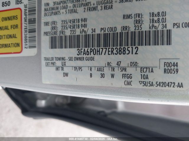 3FA6P0H77ER388512 Ford FUSION SE