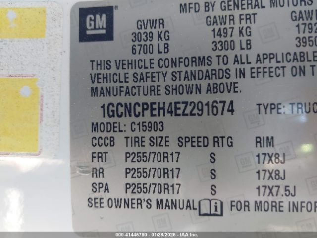 1GCNCPEH4EZ291674 Chevrolet Silverado 1500 Work Truck 1wt