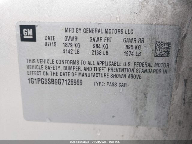 1G1PG5SB9G7126969 Chevrolet Cruze Limited Ltz Auto