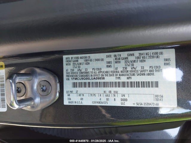 Ford ESCAPE SE 2020 1FMCU9G66LUA09858 Image 9