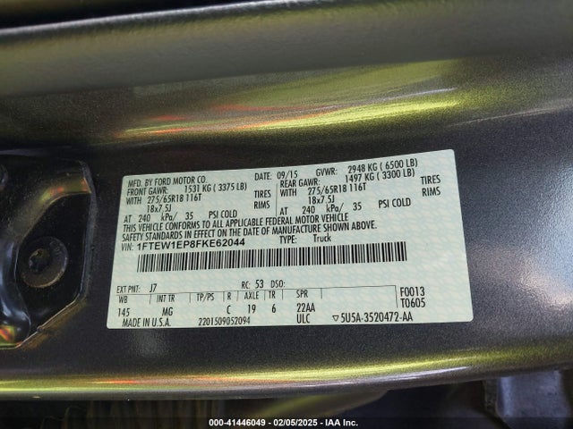 Ford F-150 Xlt 2015 1FTEW1EP8FKE62044 Image 9