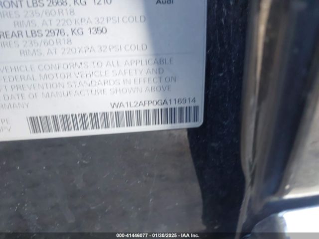 WA1L2AFP0GA116914 Audi Q5 2.0t Premium