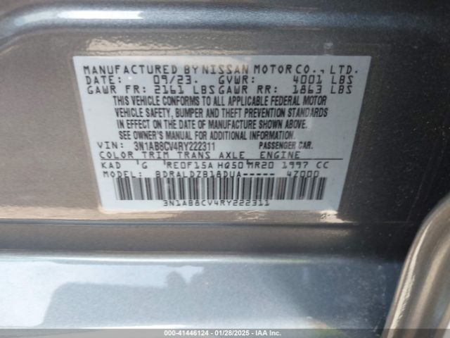 3N1AB8CV4RY222311 Nissan Sentra Sv Xtronic Cvt