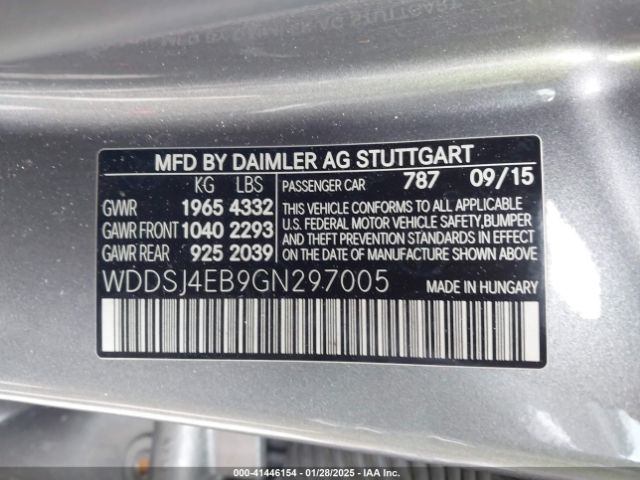 WDDSJ4EB9GN297005 Mercedes-Benz CLA 250
