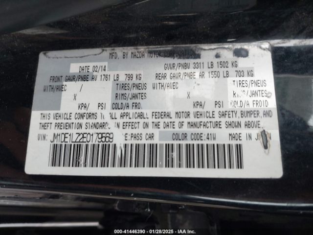 JM1DE1LZ2E0179569 Mazda Mazda2 Touring