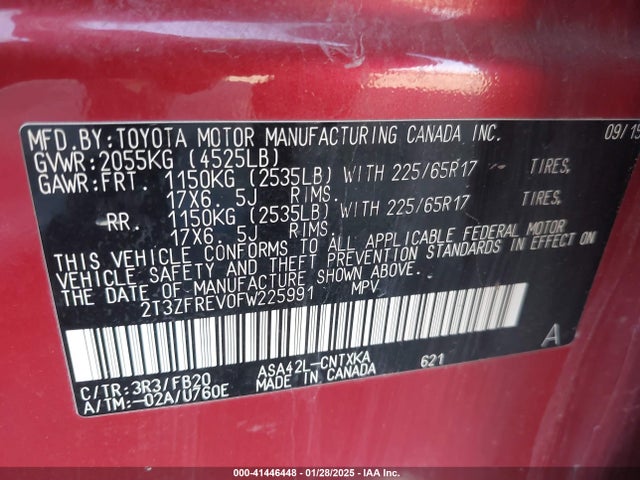 Toyota RAV4 LE 2015 2T3ZFREV0FW225991 Image 9