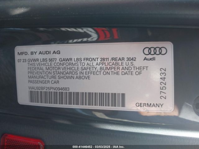WAU92BF25PN094683 Audi A6 Allroad Prestige 55 Tfsi Quattro S Tronic