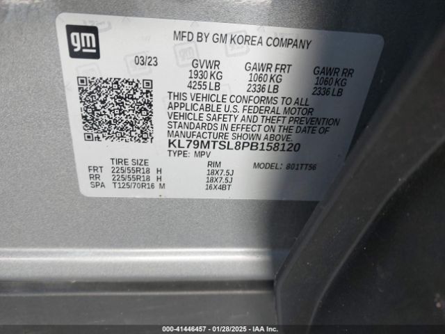 KL79MTSL8PB158120 Chevrolet Trailblazer Fwd Rs