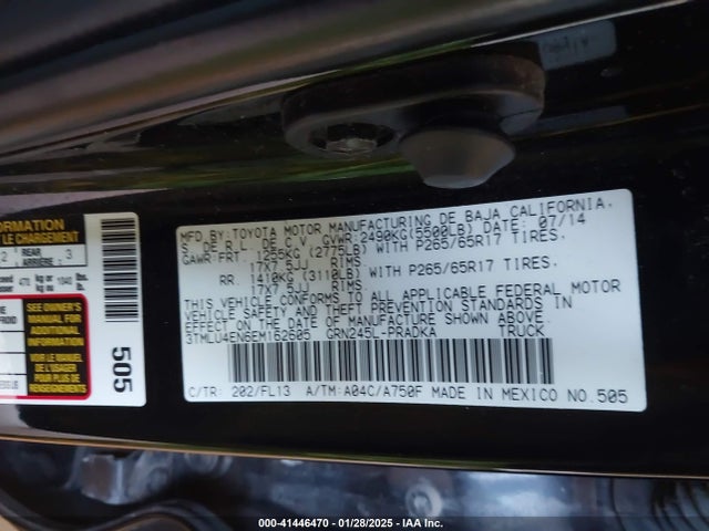 Toyota Tacoma Double Cab 2014 3TMLU4EN6EM162605 Image 9