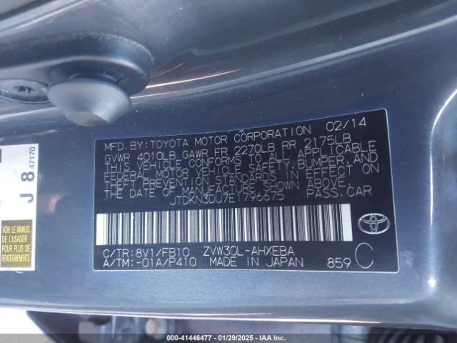 JTDKN3DU7E1796675 Toyota Prius