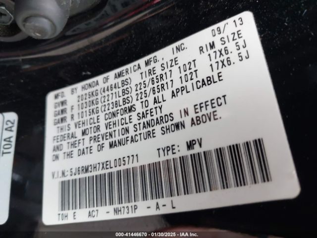 5J6RM3H7XEL005771 Honda Cr-v Ex-l