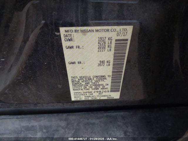 1N4AL3AP6HC298269 Nissan Altima