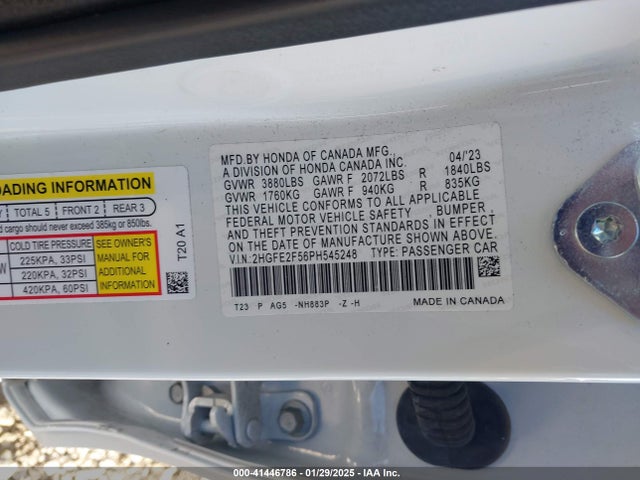2HGFE2F56PH545248 Honda Civic Sport