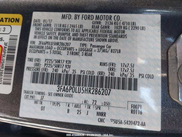 Ford Fusion Hybrid Se 2017 3FA6P0LU5HR286207 Image 9
