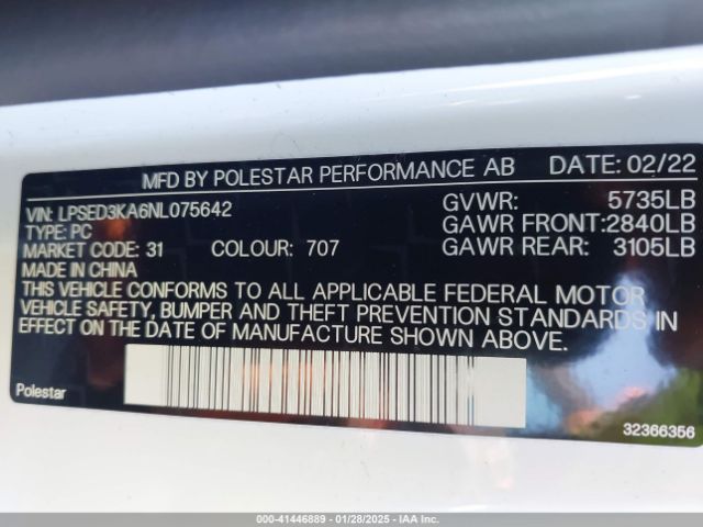2022 POLESTAR 2 LPSED3KA6NL075642 Photo 8
