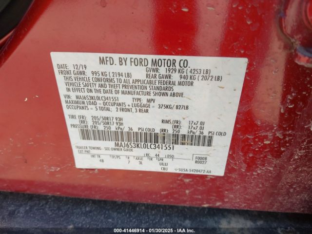 MAJ6S3KL0LC341551 Ford Ecosport Titanium