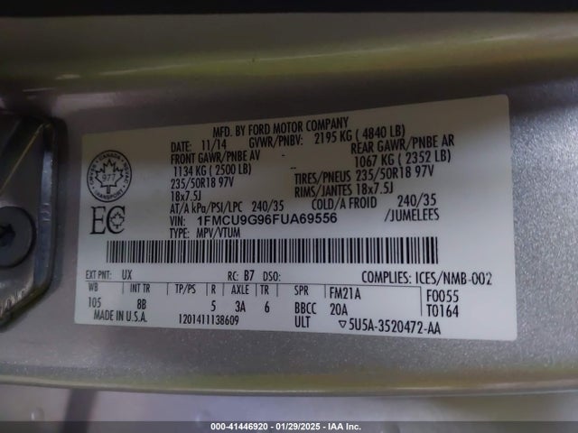 1FMCU9G96FUA69556 Ford ESCAPE SE