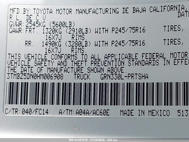 Toyota Tacoma Sr5 2017 3TMBZ5DN0HM006908 Image 9