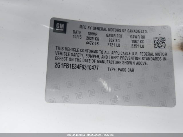 2G1FB1E34F9310477 Chevrolet Camaro 2ls