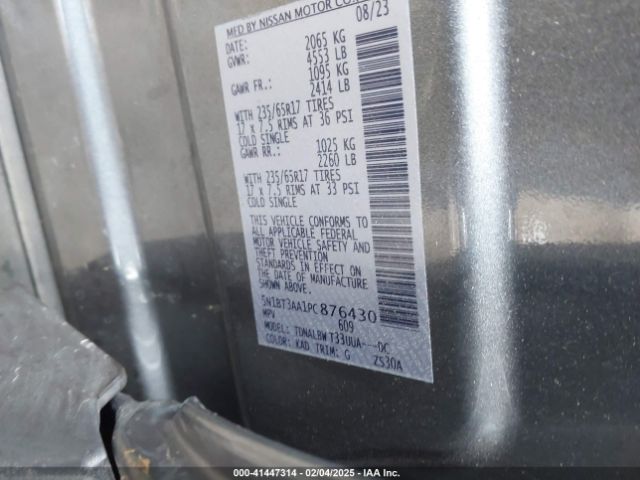 5N1BT3AA1PC876430 Nissan Rogue S Fwd