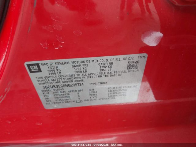 3GCUKSEC5HG239724 Chevrolet Silverado 1500 2lz