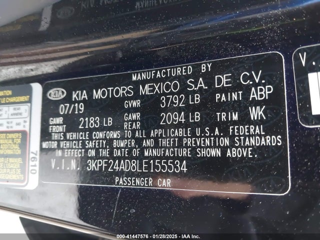 KIA Forte Lxs 2020 3KPF24AD8LE155534 Image 9