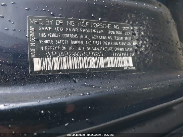 2007 PORSCHE 911 WP0AB29937S731953 Photo 8